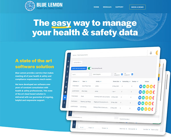 Web design and development for Blue Lemon Health & Safety